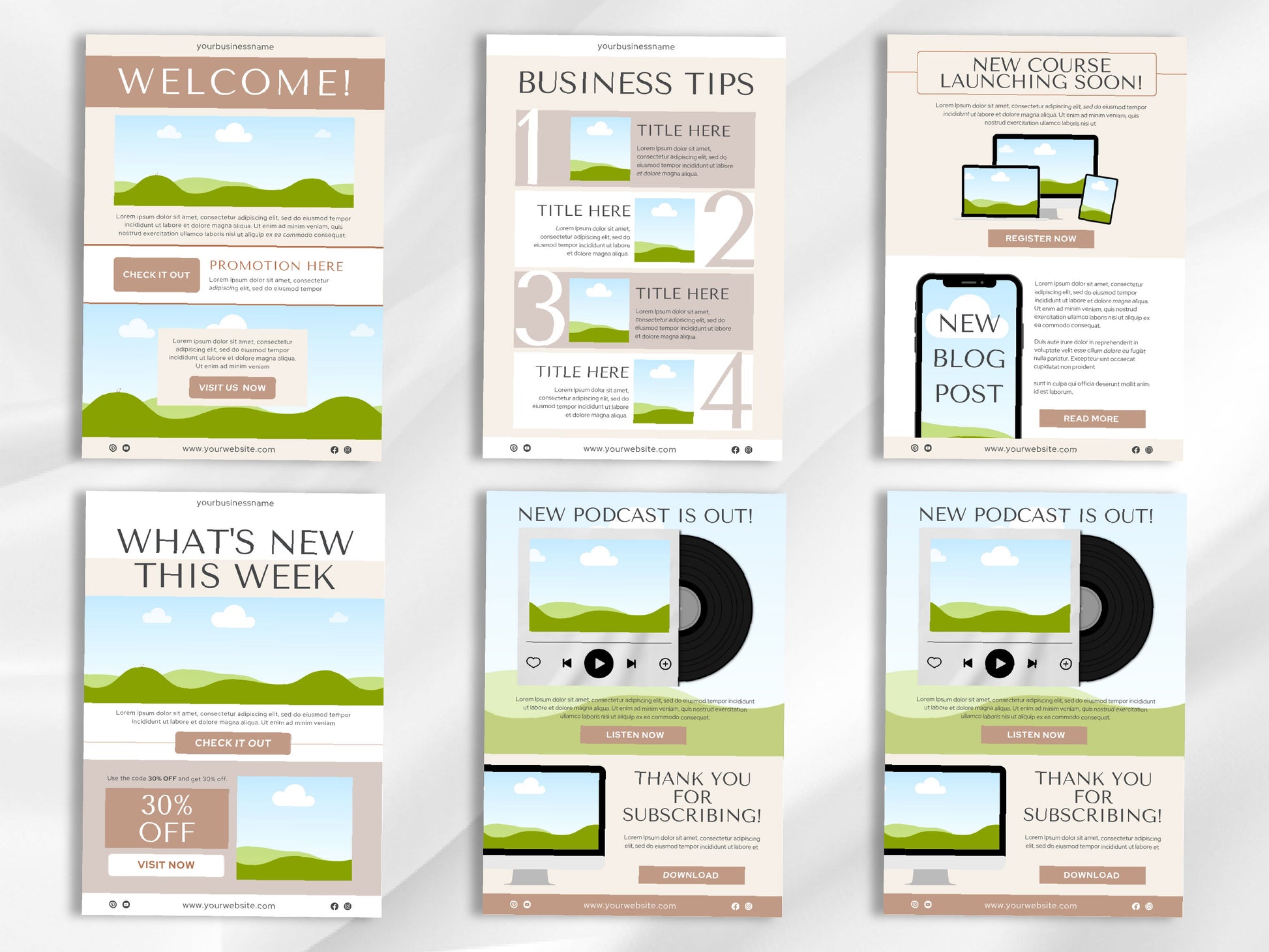Email Marketing Canva Template, Newsletter Template Kit, Sales Email Template, Mailchimp email templates, Mailchimp Marketing Template