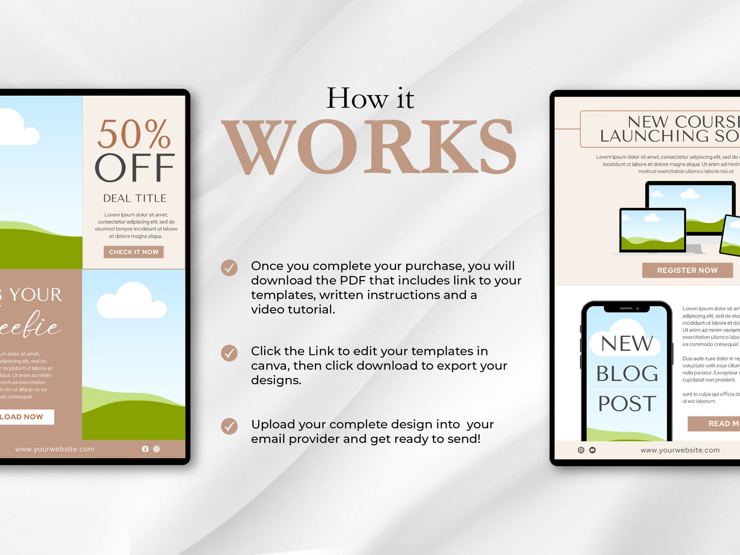 Email Marketing Canva Template, Newsletter Template Kit, Sales Email Template, Mailchimp email templates, Mailchimp Marketing Template