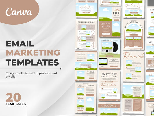 Email Marketing Canva Template, Newsletter Template Kit, Sales Email Template, Mailchimp email templates, Mailchimp Marketing Template