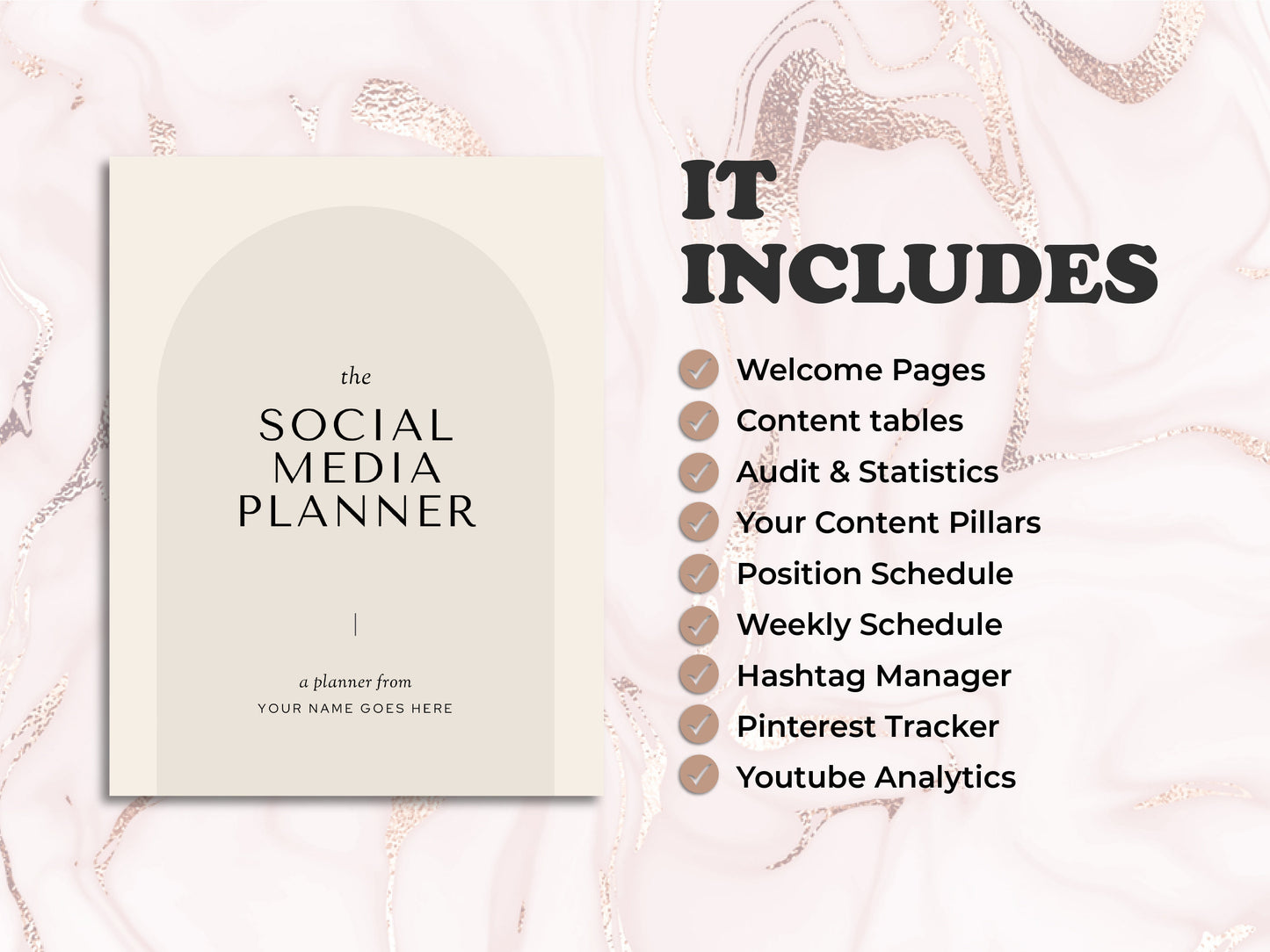 Social Media Planner | Canva Social Media Planner | Social Media Kit | Social Media Content Calendar