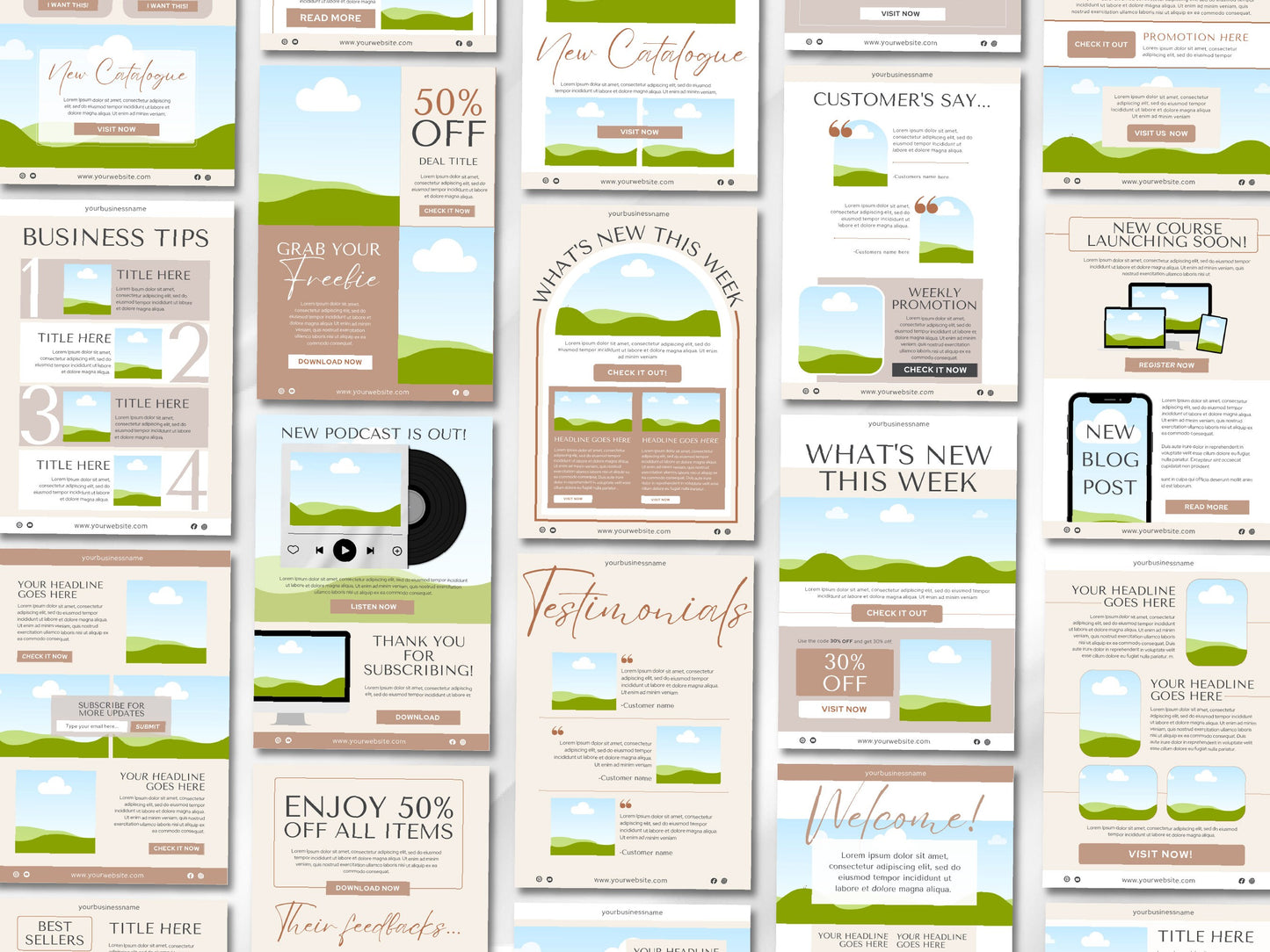 Email Marketing Canva Template, Newsletter Template Kit, Sales Email Template, Mailchimp email templates, Mailchimp Marketing Template