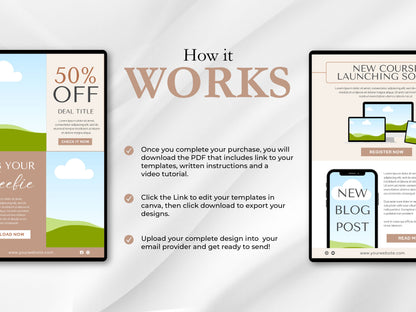 Email Marketing Canva Template, Newsletter Template Kit, Sales Email Template, Mailchimp email templates, Mailchimp Marketing Template