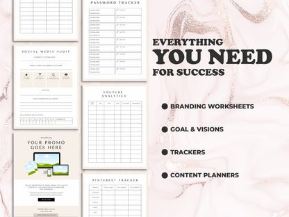 Social Media Planner | Canva Social Media Planner | Social Media Kit | Social Media Content Calendar